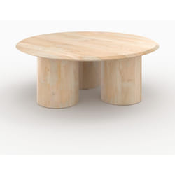 Table basse ronde en bois de manguier D90 cm - Sacha