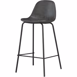 Chaise pour îlot central 65 cm en cuir synthétique gris/noir - Henrik
