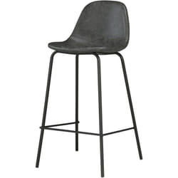 Chaise pour îlot central 65 cm en cuir synthétique gris/noir - Henrik