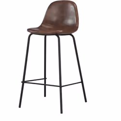 Chaise pour îlot central 65 cm en cuir synthétique marron - Henrik