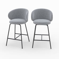 Lot de 2 chaises pour îlot central en tissu gris foncé 68 cm - Cécilia