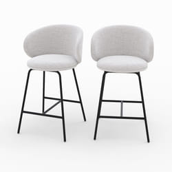 Lot de 2 chaises pour îlot central en tissu gris clair 68 cm - Cécilia