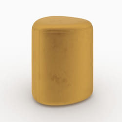 Pouf en velours jaune - Emmy
