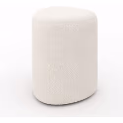 Pouf en tissu bouclé beige - Emmy