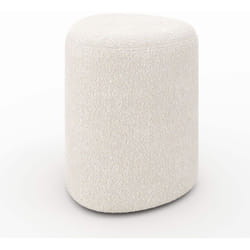Pouf en tissu bouclé beige - Emmy
