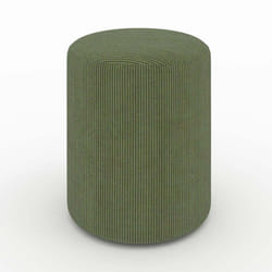 Pouf rond en velours côtelé vert - Lily