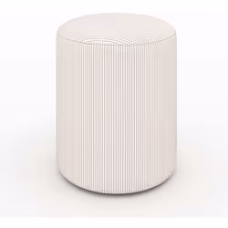 Pouf rond en velours côtelé beige - Lily