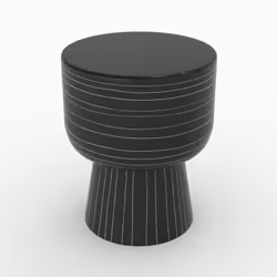 Table d'appoint ronde en métal noir D34 cm - Zita