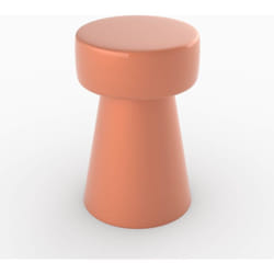 Table d'appoint ronde en métal orange D30 cm - Athéna