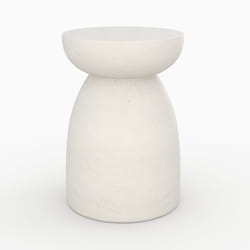 Table d'appoint ronde en béton blanc D35 cm - Capri