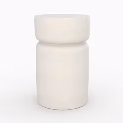 Table d'appoint ronde en béton blanc D30 cm - Tahiti