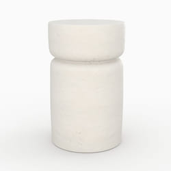 Table d'appoint ronde en béton blanc D30 cm - Tahiti