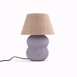 Lampe en jute et papier mauve - Ida