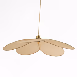 Suspension pétale en tissu beige et métal doré 75 cm - Flora
