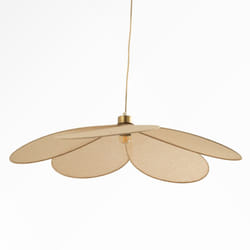 Suspension pétale en tissu beige et métal doré 75 cm - Flora