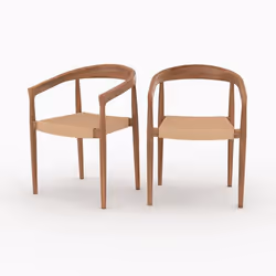 Lot de 2 chaises en bois de teck et corde synthétique - Bali