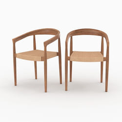 Lot de 2 chaises en bois de teck et corde synthétique - Bali