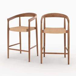 Lot de 2 chaises pour îlot central 65 cm - Bali