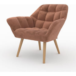 Fauteuil en tissu rouge ancien - Simba