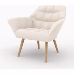 Fauteuil en tissu bouclé blanc - Simba