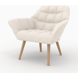 Fauteuil en tissu bouclé blanc - Simba