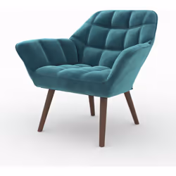 Fauteuil en velours bleu canard - Simba