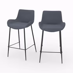 Lot de 2 chaises pour îlot central en tissu gris 65 cm - Pirata