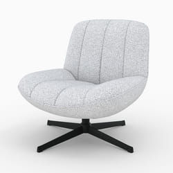 Fauteuil pivotant en tissu bouclé gris chiné - Elvis