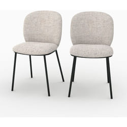 Lot de 2 chaises en tissu beige chiné - Adèle