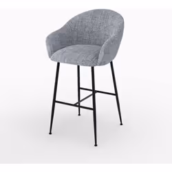 Chaise de bar en tissu gris chiné 76 cm - Socky