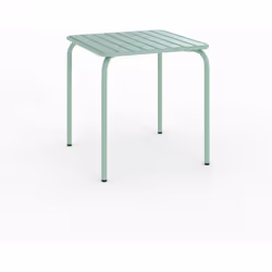 Table de jardin carrée en métal vert clair - Yumi