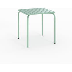 Table de jardin carrée en métal vert clair - Yumi