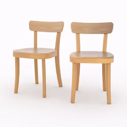 Lot de 2 chaises en bois clair - Keno