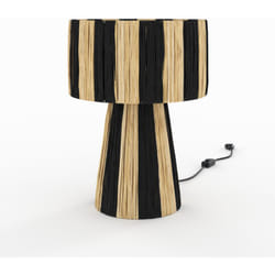 Lampe rayée noire en feuille de palmier - Soléa