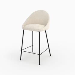 Chaise pour îlot central effet laine bouclette blanche 65 cm - Misty