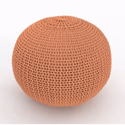 Pouf tricot rond rose poudré D40 cm - Elisa