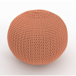 Pouf tricot rond rose poudré D40 cm - Elisa