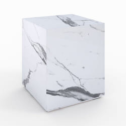 Table d'appoint effet marbre blanche - Lison