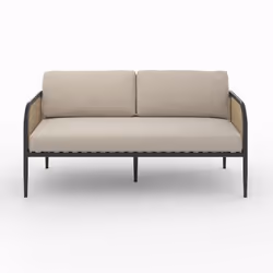 Canapé de jardin 3 places en métal et tissu beige - Wilo