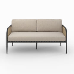 Canapé de jardin 3 places en métal et tissu beige - Wilo