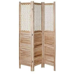Paravent - AUBRY GASPARD - 3 panneaux en bois ajouré - Marron - Intérieur