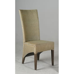 Chaise de jardin - GENERIQUE - en loom et bois de teck - naturel - 48x63x105 cm