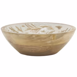 Saladier - AUBRY GASPARD - Modèle rond - Décor fougère - Ø 18 cm - Bois et résine