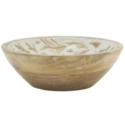 Saladier - AUBRY GASPARD - Modèle rond - Décor fougère - Ø 18 cm - Bois et résine