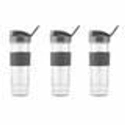 Kit bouteilles pour mini blender - H.KOENIG - SMOO9 - 3 bouteilles portables - Fonction smoothie - Couleur Gris