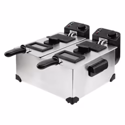 H.Koenig DFX600, Friteuse, 6 L, 190 °C, Double, Noir, Acier inoxydable, Rotatif