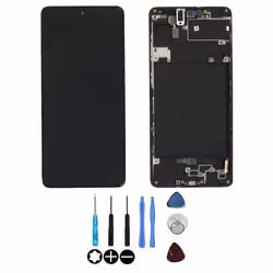 Ecran LCD & Vitre tactile Noir Assemblés Sur Châssis Pour Samsung Galaxy A71 A715F