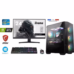 Pack PC Gamer I9-12900KF + Watercooling - RTX 4060 8GO MSI Ventus 2X - 32GO RAM - SSD 1To + HDD 2To - MSI M100R - Windows 11