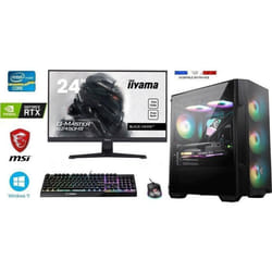 Pack PC Gamer I9-12900KF + Watercooling - RTX 4060 8GO MSI Ventus 2X - 32GO RAM - SSD 1To + HDD 2To - MSI M100R - Windows 11
