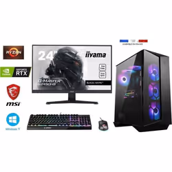 Pack PC Gamer Ryzen 7 5700X + Watercooling - RTX 4070 12GO SUPER GAMING X - 32GO RAM - SSD 1To + HDD 2To - Gungnir 110R - Win ...